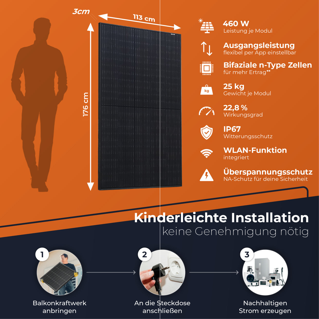 SOLARWAY Balkonkraftwerk 920 Watt | Hoymiles Hiflow 800 PRO