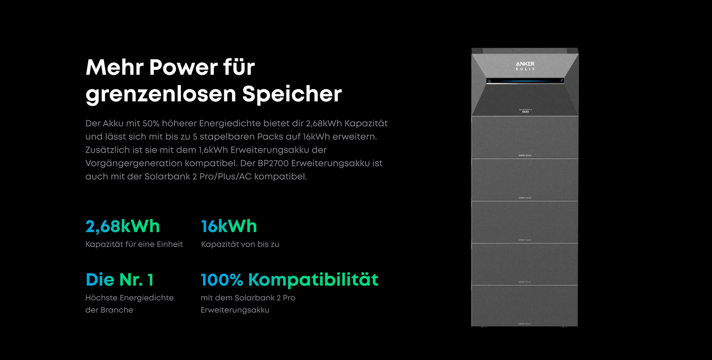 Anker SOLIX Solarbank 3 BP2700 | 2700 Wh Erweiterungsakku