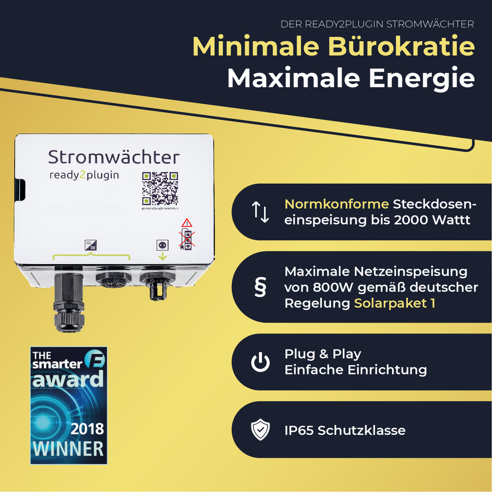 Ready2plugin Solaranlage mit Speicher 2640W/3000W, 7,68kWh Stromspeicher 3000W Notstromsteckdose | Balkonkraftwerk Photovoltaikanlage mit Smart Stromwächter