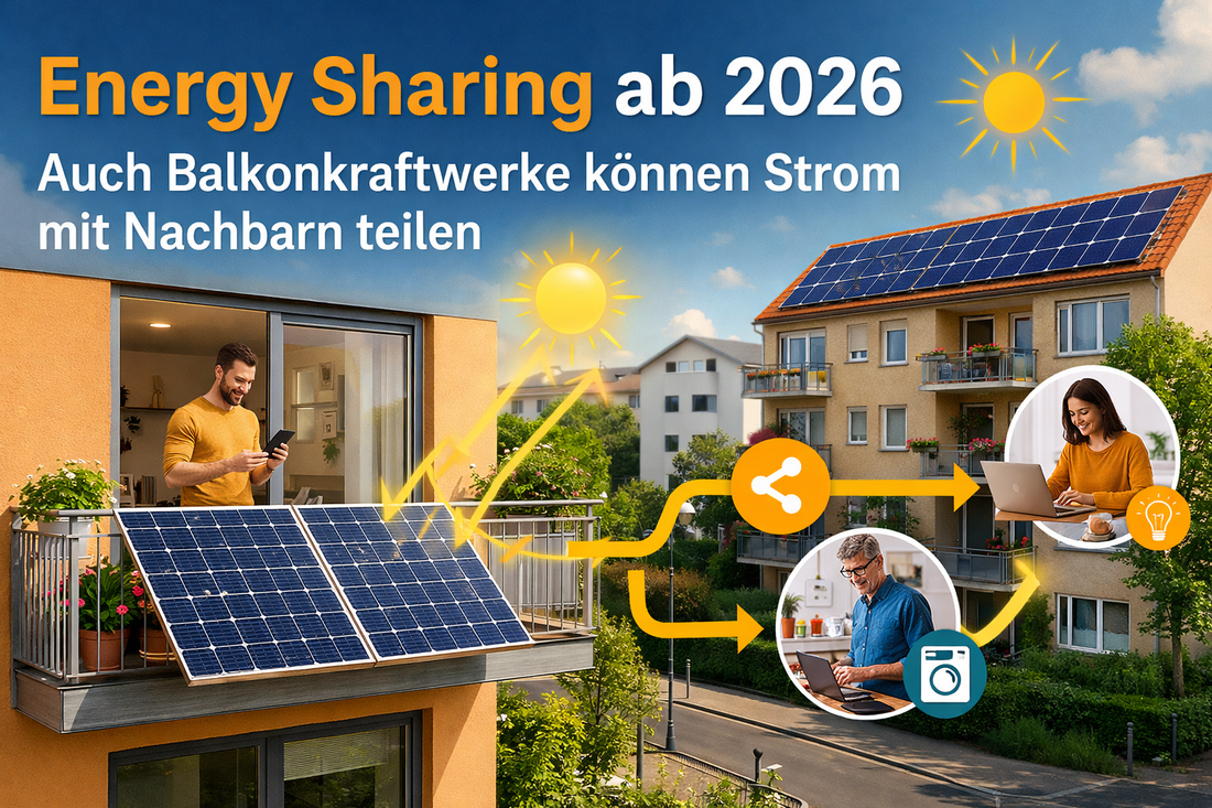 Energy Sharing ab 2026: Können auch Balkonkraftwerke Strom mit Nachbarn teilen?