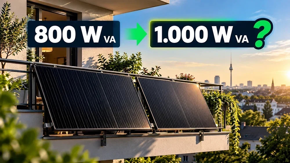 Balkonkraftwerk mit Solarmodulen – mögliche Erhöhung der Wechselrichterleistung von 800 auf 1.000 VA