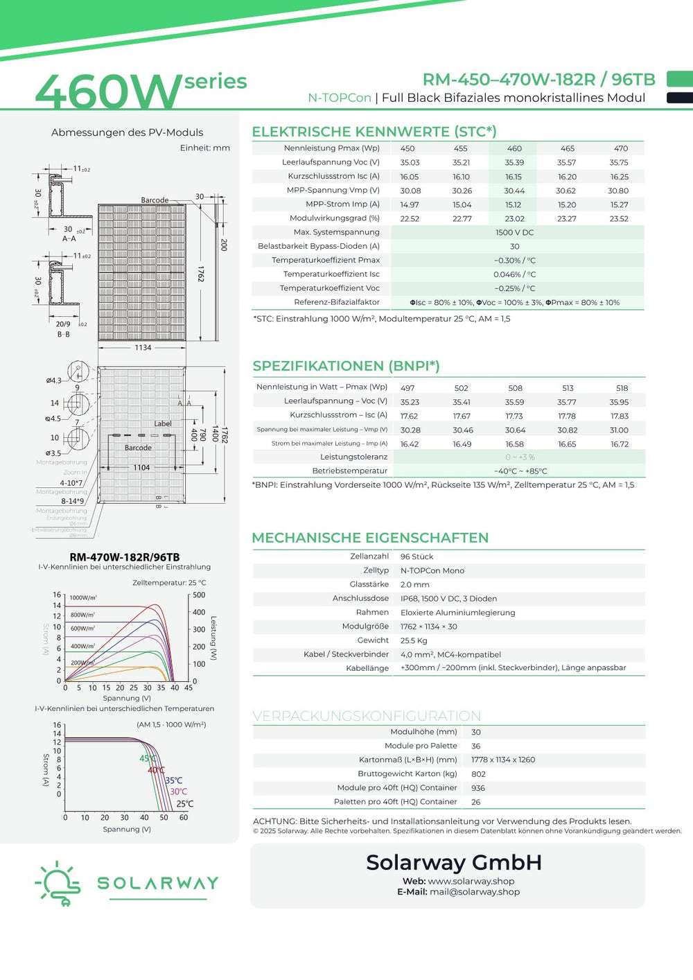 SOLARWAY Solaranlage Komplettset 6,9 kW | Deye 6 kW | Bifazial inkl. Montagesystem, App & WiFi