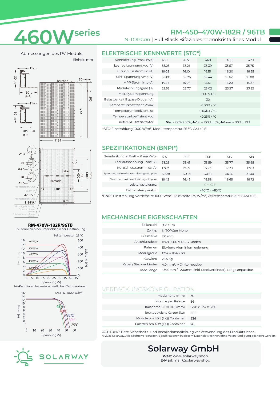 SOLARWAY Solaranlage Komplettset 6,9 kW | Deye 6 kW | Bifazial inkl. Montagesystem, App & WiFi