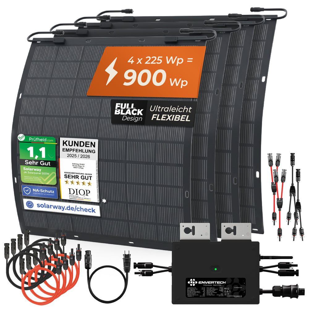 SOLARWAY Balkonkraftwerk 900 Watt Flex | Envertech EVT 800 - Solarway