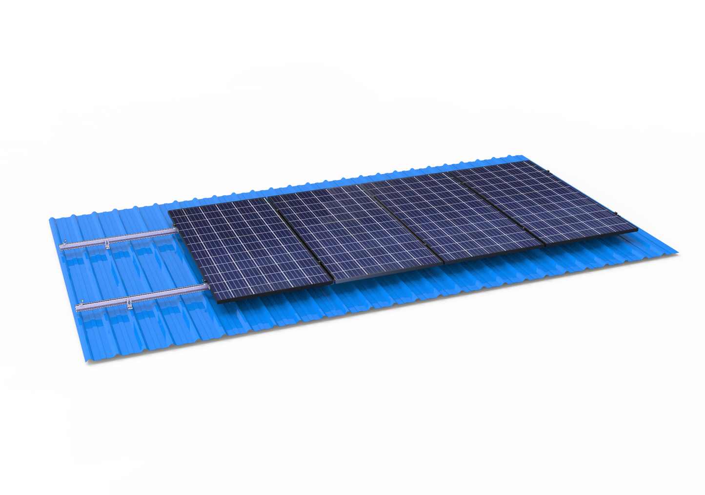 Solarway Balkonkraftwerk Stockschraube Halterung für Solarpanel | Blechdach, Holzdach, Welldach Befestigung für 2 Solarmodule vertikal Halterung Set | Schwarz