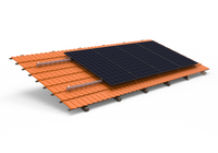Solarway Balkonkraftwerk Ziegeldach Halterung für Solarpanel | Ziegeldach Befestigung für 2 Solarmodule vertikal Halterung Set | Schwarz