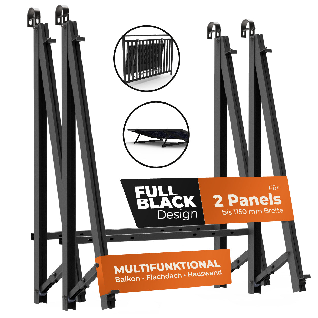 Balkonkraftwerk Halterung Geländer, Fassade und Flachdach Befestigung ...