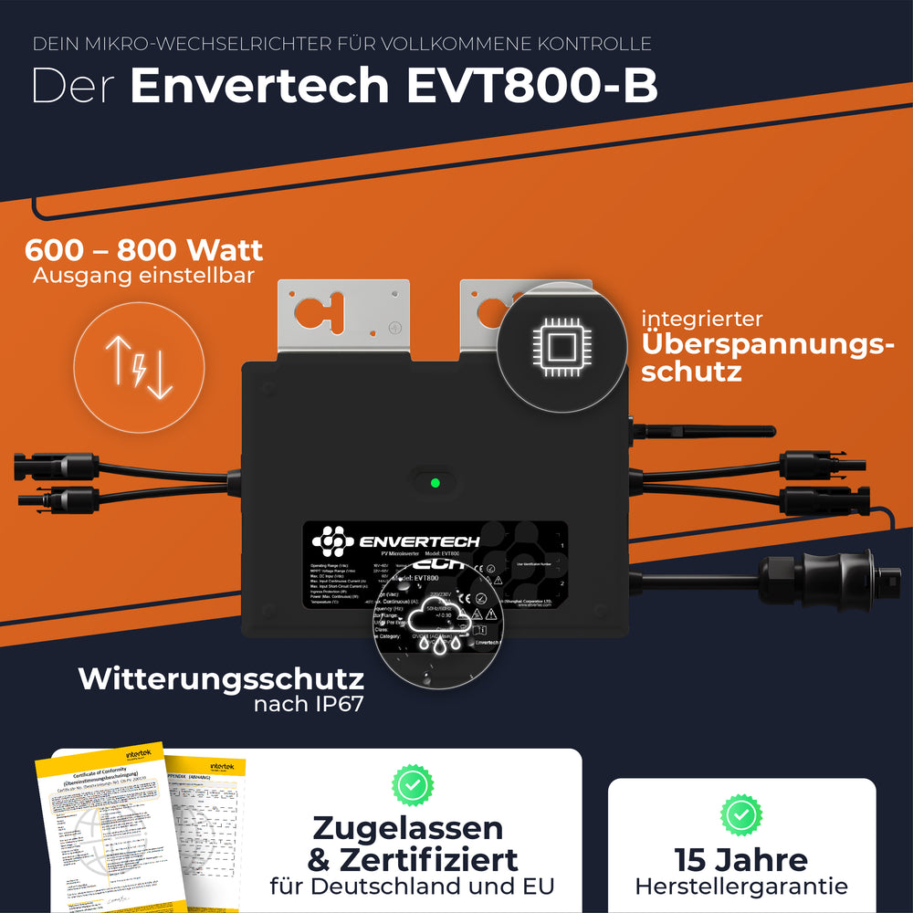 Envertech EVT800-B Mikro-Wechselrichter 800W - Solarway