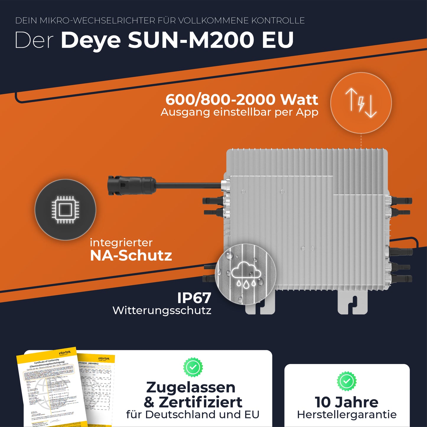 2000W Photovoltaik Solarboiler-Set inkl. 500W Solarmodule
