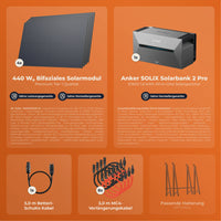 SOLARWAY Balkonkraftwerk 1760 Watt | Anker SOLIX Solarbank 2 E1600 Pro 1,6 kWh Speicher
