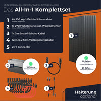 SOLARWAY Balkonkraftwerk 3000 Watt Pro | Anker SOLIX Solarbank 3 E2700 Pro 2,7 kWh Speicher