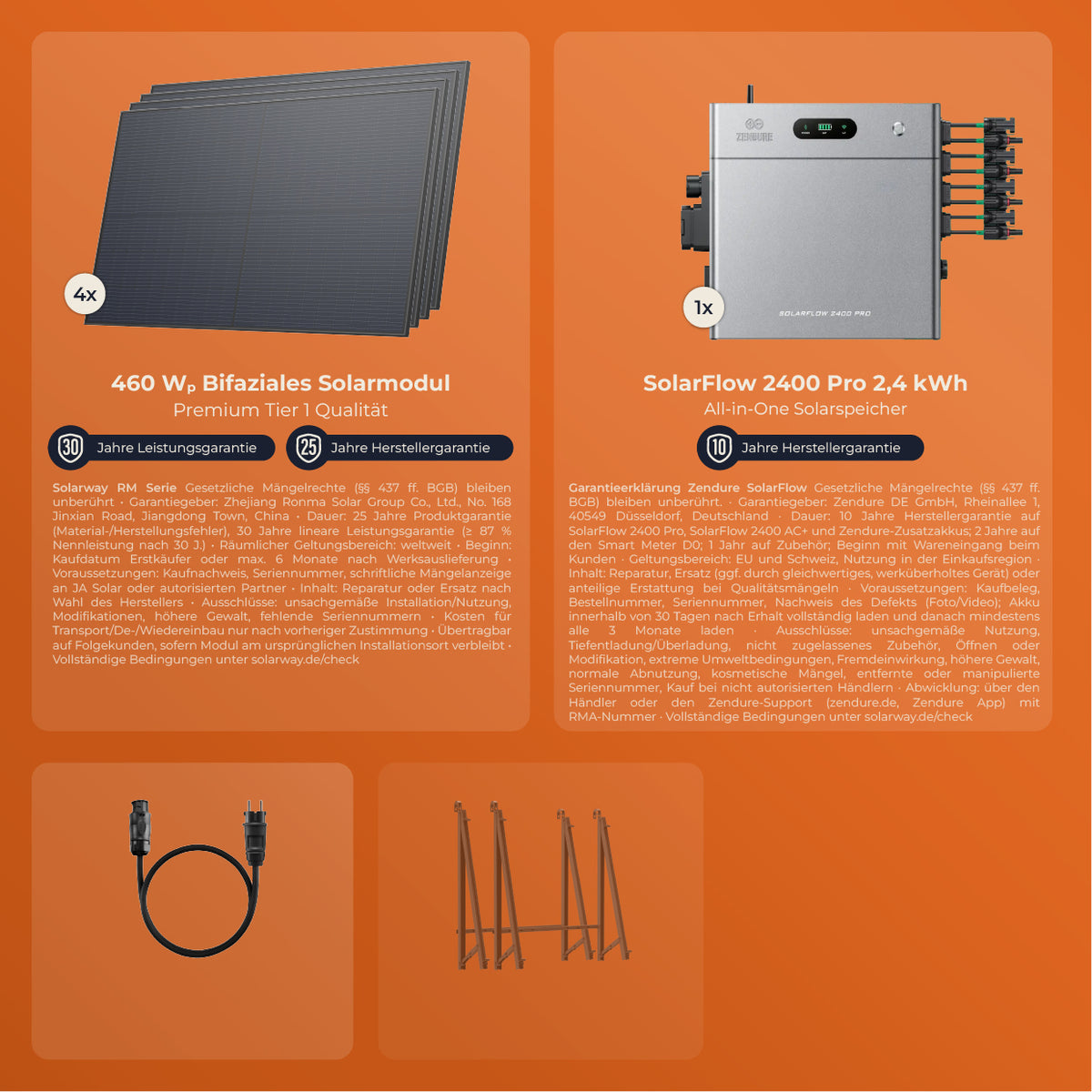 SOLARWAY Balkonkraftwerk 2000 Watt mit Zendure SolarFlow 2400 Pro – Ansicht 4