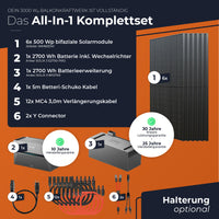 SOLARWAY Balkonkraftwerk 3000 Watt Pro | Anker SOLIX Solarbank 3 E2700 Pro 5,4 kWh Speicher