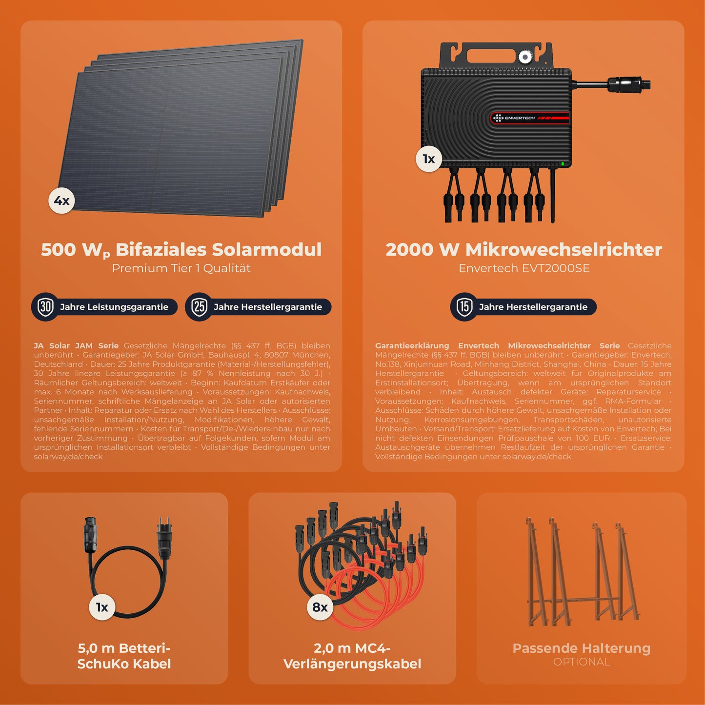 SOLARWAY Balkonkraftwerk 2000 Watt | Envertech 2000 Watt
