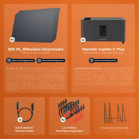 SOLARWAY Balkonkraftwerk 2000 Watt Plus | Marstek Jupiter C Plus 2560 Wh Batterie