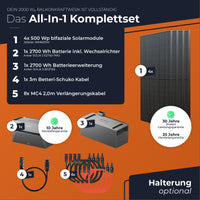 SOLARWAY Balkonkraftwerk 2000 Watt Pro | Anker SOLIX Solarbank 3 E2700 Pro + Erweiterung 5,4 kWh Speicher