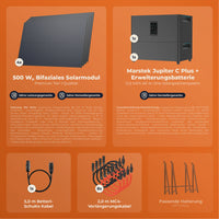 SOLARWAY Balkonkraftwerk 2000 Watt Plus | Marstek Jupiter C Plus 5120 Wh Batterie