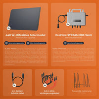 SOLARWAY Balkonkraftwerk 880 Watt | EcoFlow 600/800 Watt | Bifazial