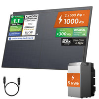 SOLARWAY Balkonkraftwerk 1000 Watt Komplettset mit EcoFlow STREAM 5000 Speicher (5 kWh)