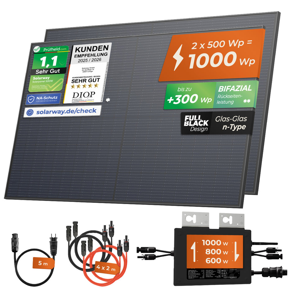 SOLARWAY Balkonkraftwerk 1000 Watt | Envertech 600/800/1000 Watt