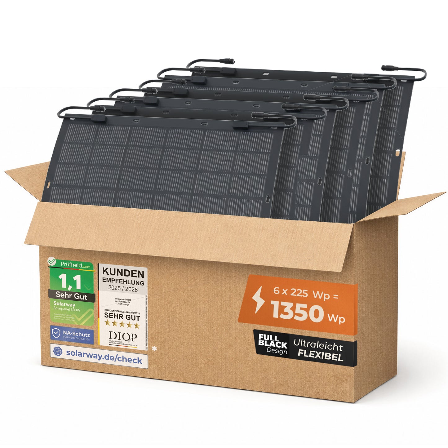 Solarway 225W flexibles Solarpanel I Full Black I Monokristallin
