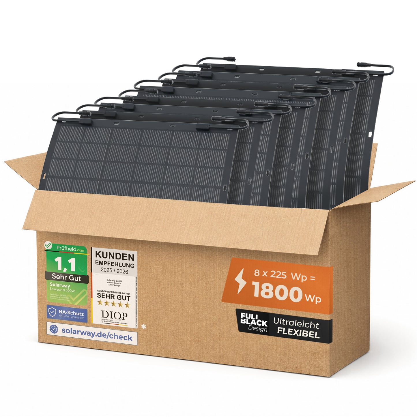 Solarway 225W flexibles Solarpanel I Full Black I Monokristallin