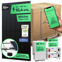 SOLARWAY Solaranlage Komplettset 10 kW | Deye 10 kW | Bifazial inkl. Montagesystem, App & WiFi - Solarway