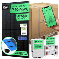 SOLARWAY Solaranlage Komplettset 10 kW | Deye 10 kW | Bifazial inkl. Montagesystem, App & WiFi - Solarway