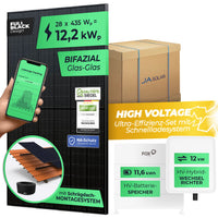 SOLARWAY High Voltage Solaranlage Komplettset 12kW | Fox ESS 12kW | Bifazial inkl. Montagesystem, App & WiFi - Solarway
