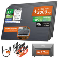 inFranken.de Deal - SOLARWAY Balkonkraftwerk 2000 Watt Pro | Anker SOLIX Solarbank 3 E2700 Pro 2,7 kWh Speicher - Solarway