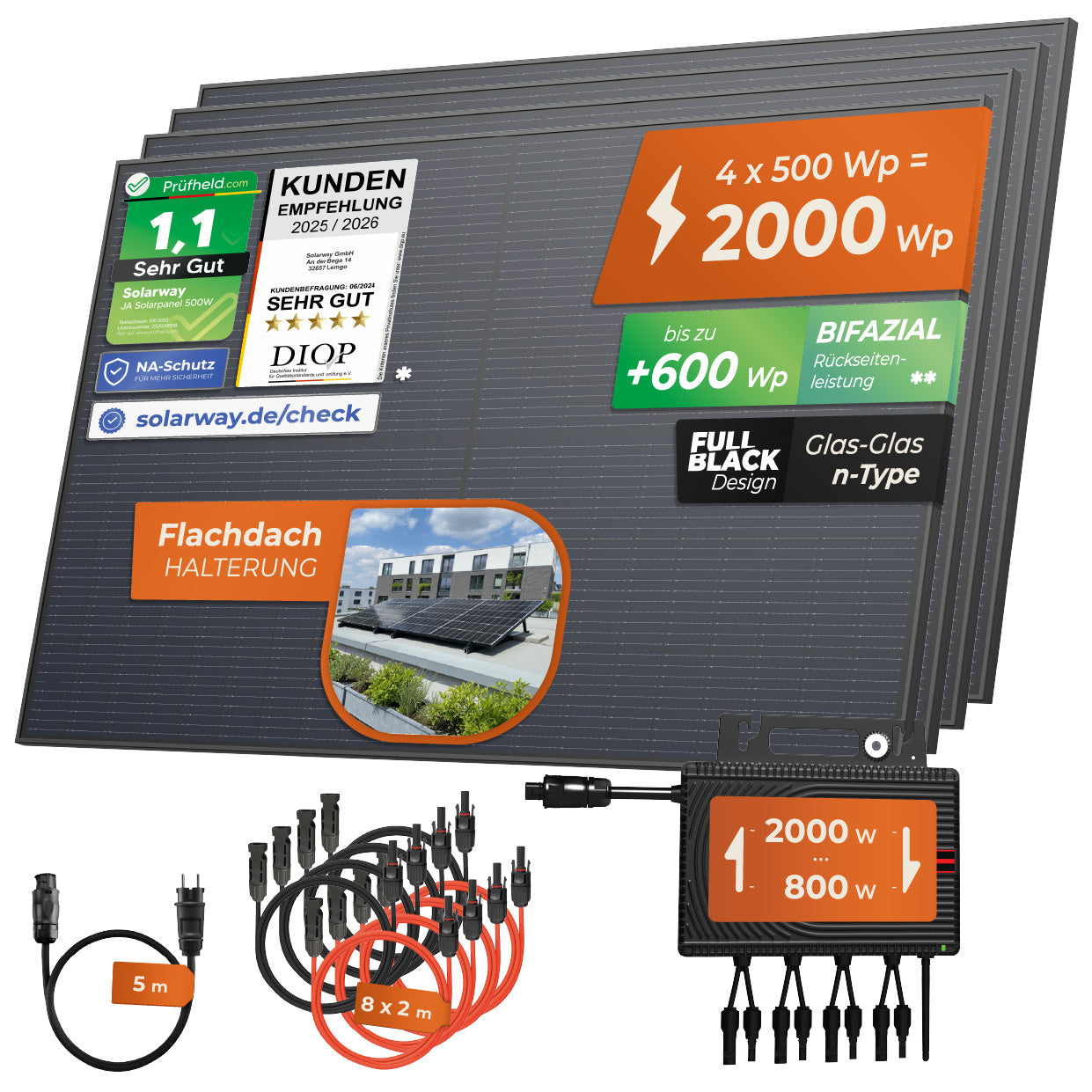 SOLARWAY Balkonkraftwerk 2000 Watt | Envertech 2000 Watt