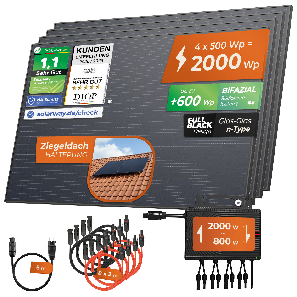 SOLARWAY Balkonkraftwerk 2000 Watt | Envertech 2000 Watt