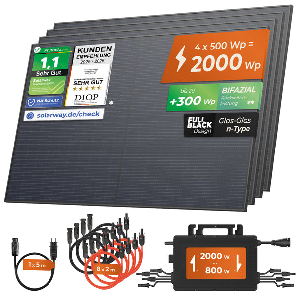 SOLARWAY Balkonkraftwerk 2000W | Hoymiles HiFlow 2000 Pro - Solarway