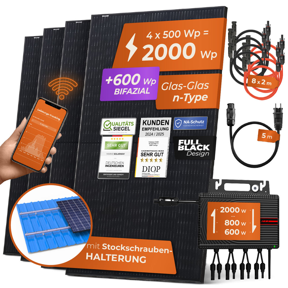 SOLARWAY Balkonkraftwerk 2000 Watt | Envertech 2000 Watt