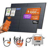 Custom SolarKit Configuration - Anzahl Module: 2 | Modultyp: 500 Wp Bifazial | Wechselrichter: EcoFlow (800 W) | Halterung: Balkonhalterung