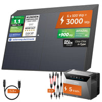 SOLARWAY Balkonkraftwerk 3000 Watt | Anker SOLIX Solarbank 4 Pro