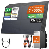 SOLARWAY Balkonkraftwerk 4000 Watt Komplettset mit EcoFlow STREAM 5000 Speicher (5 kWh)