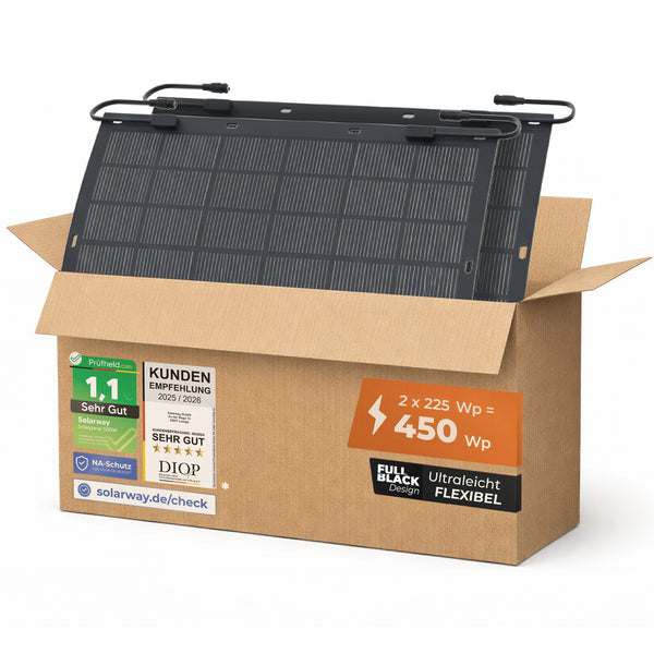 Solarway 225W flexibles Solarpanel I Full Black I Monokristallin