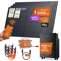 SOLARWAY Balkonkraftwerk 2000 Watt Pro | Marstek VENUS E 5120 Wh All-In-One Speicher | DEYE 2000W WIFI Wechselrichter Smart PV Anlage