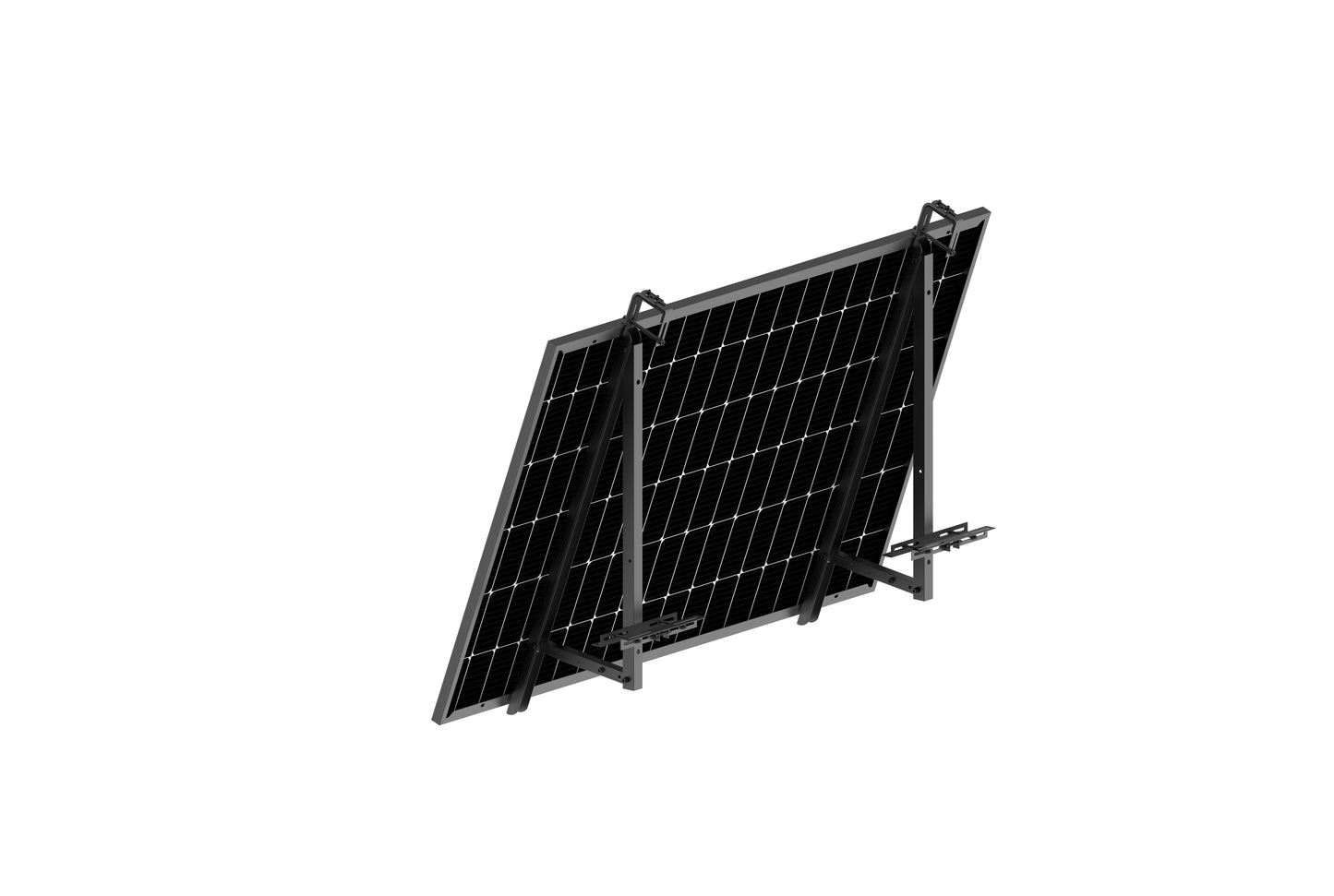 Solarway Balkonkraftwerk Halterung | Schwarz | Für Balkon, Geländer, Fassade & Flachdach | 15–30° Neigungswinkel | Für 2 Solarmodule - Solarway