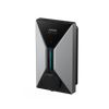 Anker SOLIX V1 Smart EV Charger Wallbox schräg von vorn, schwarz-silbernes Gehäuse mit blauer LED-Leiste und Ladesteckdose