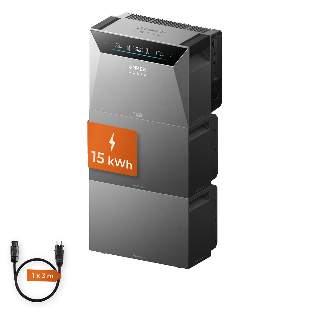 Anker SOLIX Solarbank 4 E5000 Pro + 2x BP5000 Erweiterungsbatterie  | 15000 Wh Speicher