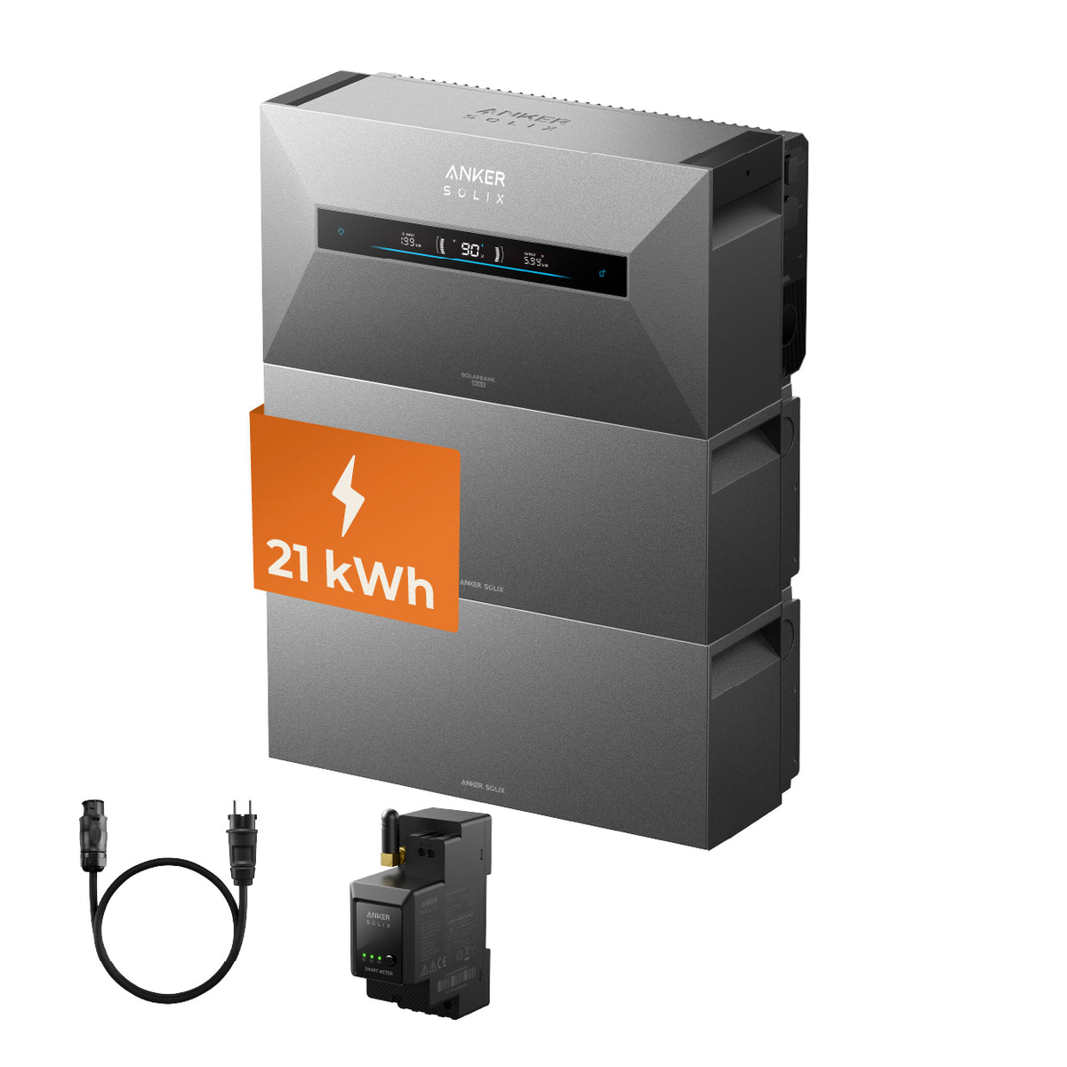 Anker SOLIX Solarbank MAX AC + 2x Erweiterungsbatterie BP7000 inkl. Anker Smart Meter Gen 2