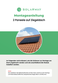 Solarway Balkonkraftwerk Halterung | Schwarz | Ziegeldach Vertikal Montageset für 2 Solarmodule - Solarway