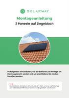 Solarway Balkonkraftwerk Ziegeldach Halterung für Solarpanel | Ziegeldach Befestigung für 2 Solarmodule vertikal Halterung Set | Schwarz
