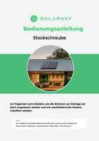 Solarway Balkonkraftwerk Stockschraube Halterung für Solarpanel | Blechdach, Holzdach, Welldach Befestigung für 2 Solarmodule vertikal Halterung Set | Schwarz
