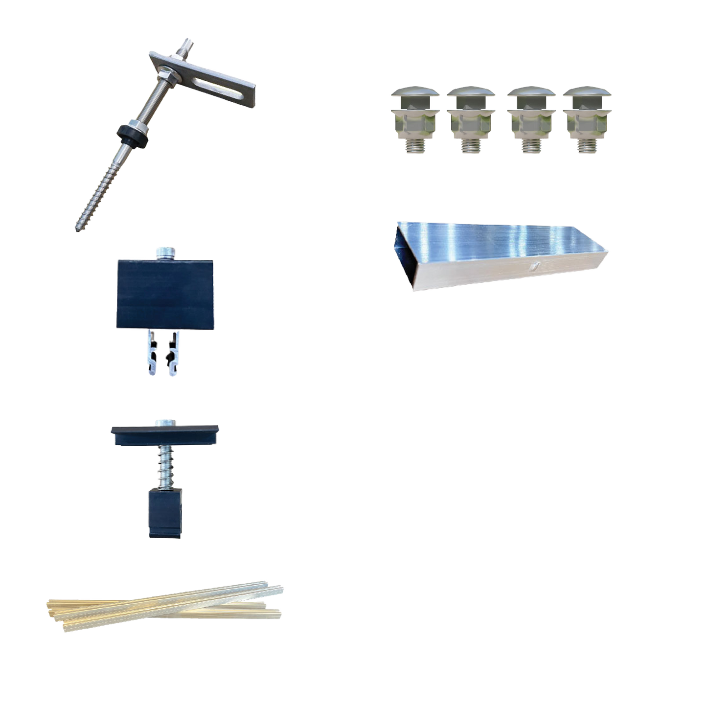 Montagepaket Stockschrauben für 2 Module | geeignet für alle gängigen Solarmodule