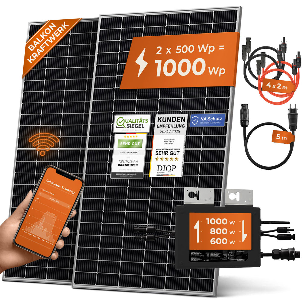 SOLARWAY Balkonkraftwerk 1000 Watt | Envertech 600/800/1000 Watt