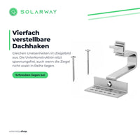 Vierfach verstellbarer Dachhaken mit beiliegenden Schrauben