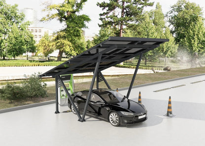 Solar Carport 4300 Watt | 1 Stellplatz | Versiegeltes Dach inkl. Regenrinne